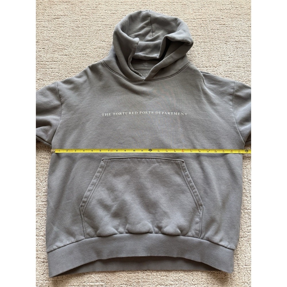 Taylor Swift Tortured Poets Department Hoodie Official Sz L Grey Pullover Eras - Picture 4 of 6